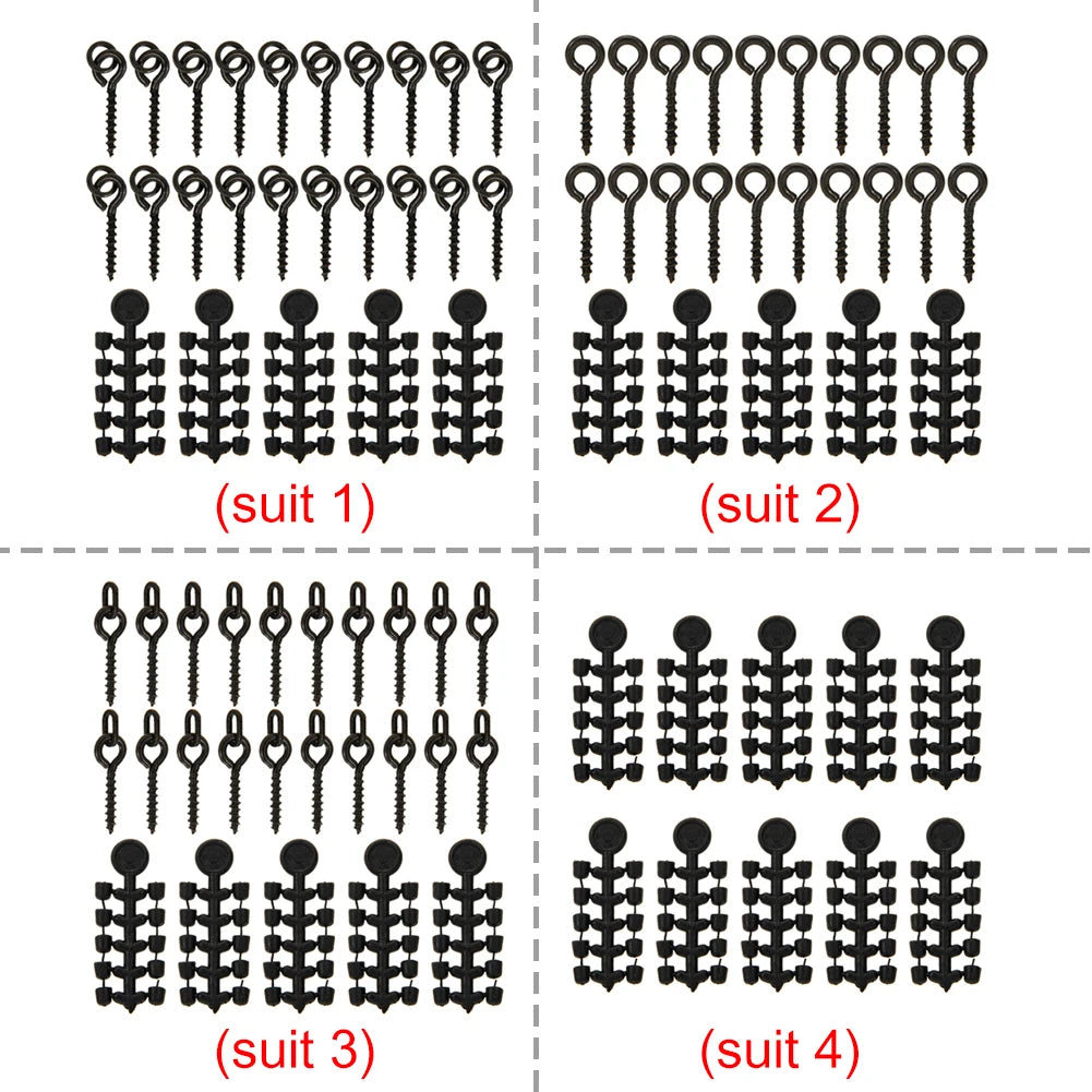 20 Pcs Fishing Screws 50 Pcs Hook Stop Hook Carp Fishing Accessories Hook Stops Beads for Carp Fish For Fishing Rig Boilies Fish