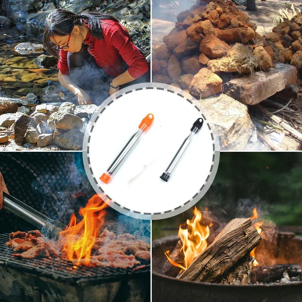 PSKOOK Blow Fire Tube Portable Pocket Bellow, Outdoor Survival Tool, Fire Blowing Pipe for Cooking Picnic BBQ