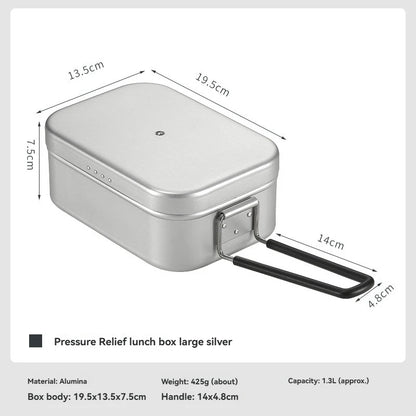 CAMPINGMOON S-2013 Aluminum Oxide Portable Lunch Box, Open Flame Heated OutdoorPicnic Camping Lunch Box, Aluminum Lunch Box