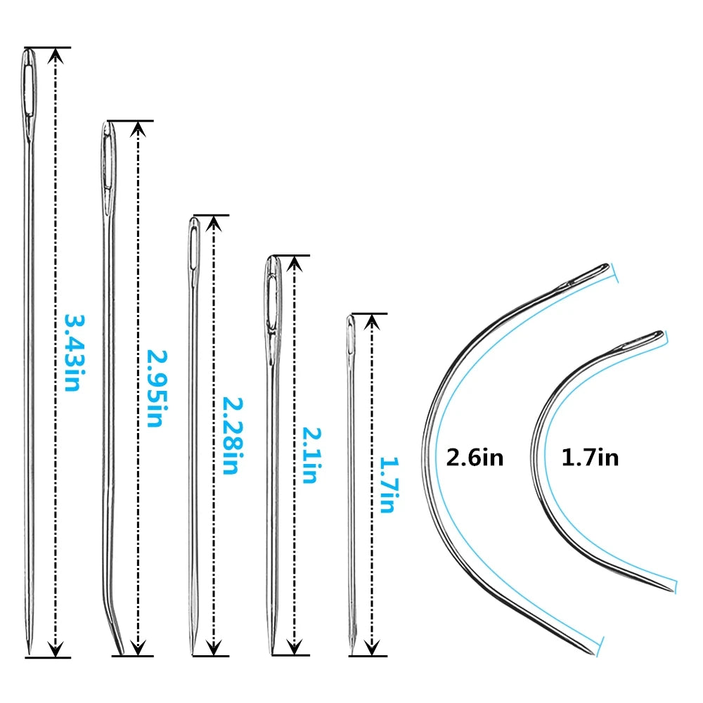 7 PCS/Pack Heavy Duty Household Hand Sewing Needles Leather Sewing Needles For Repair Upholstery Carpet Canvas Sewing Tools