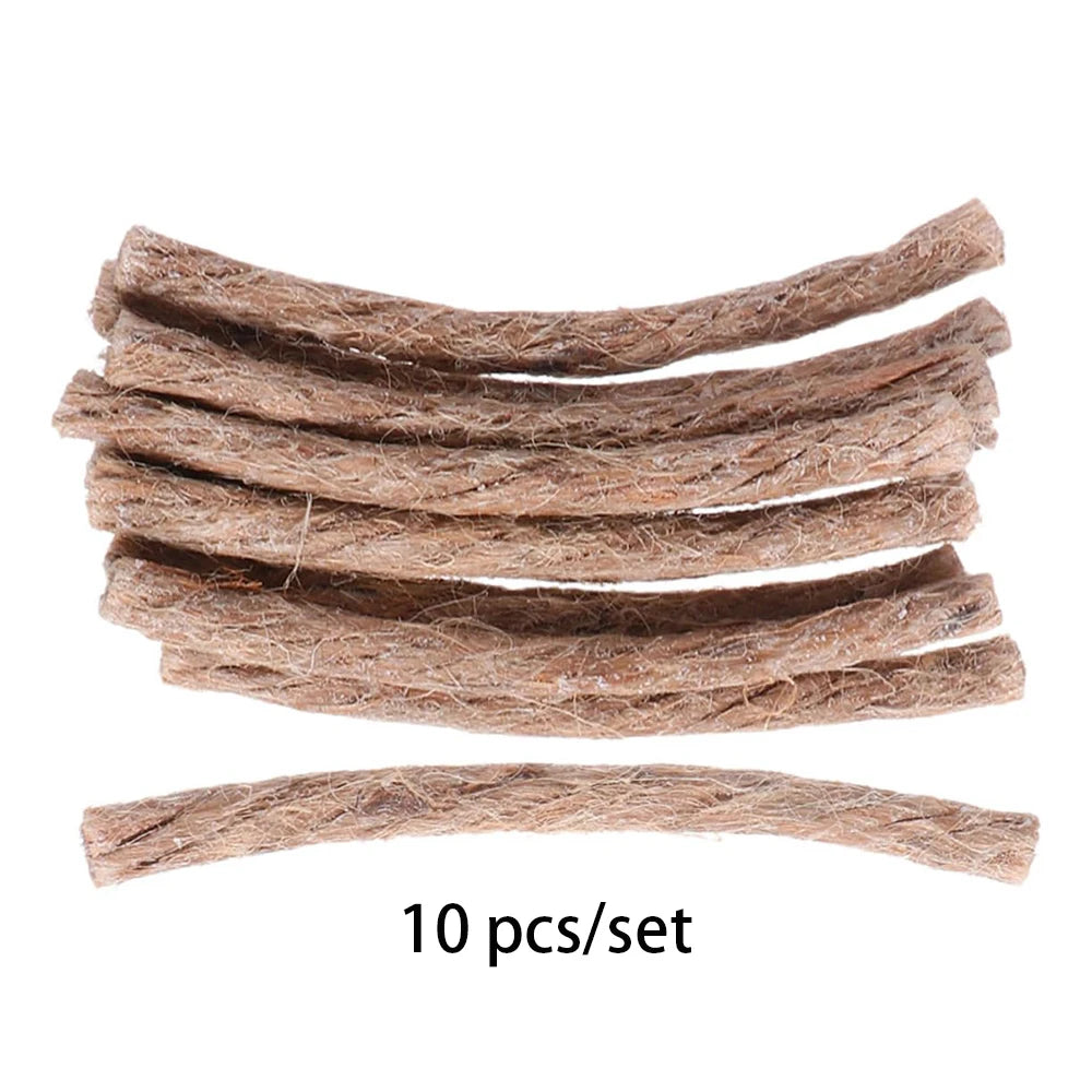 10pcs/set Camping Wax Fire Rope Outdoor Ignition Rope Durable Hemp Rope Camping Fire Emergency Hiking Camping Barbecue Fire Rope