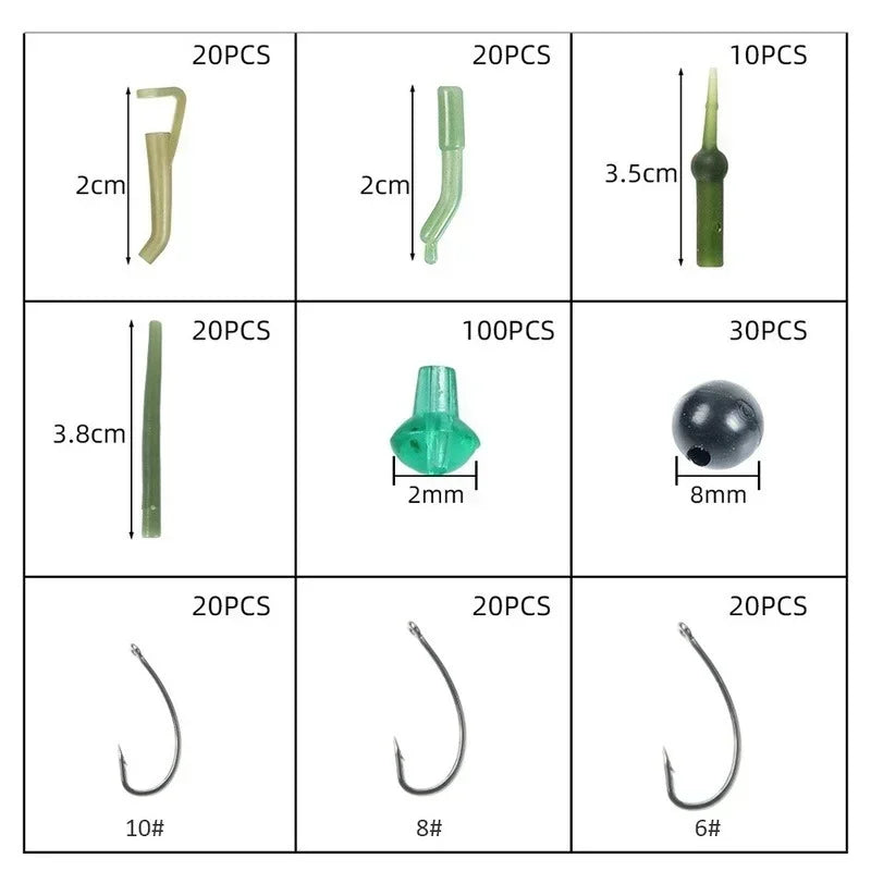 Articulos De Pesca Carp Fishing Tackle Kit Anti Tangle Sleeves Hook Stop Beads Swivels All for Fishing Goods Accessories