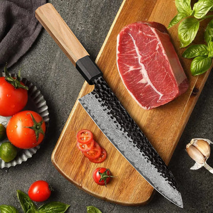 Damascus Steel Japanese Kitchen Knife, PRO Chef Knife, Handmade