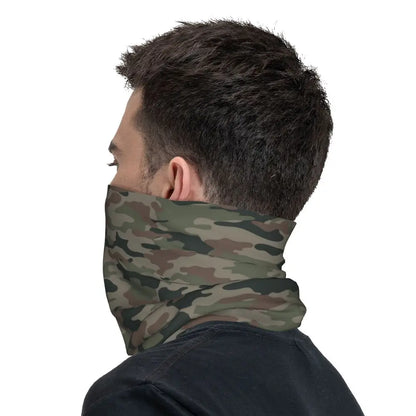 Custom Flecktarn Camo Bandana Neck Gaiter Windproof Face Scarf Cover Men Women Woodland Camouflage Headwear Tube Balaclava