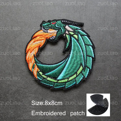 3D Embroidery Creative  Gold Coins and Stereo Eagles Armband  No Signal Woven With Hook Loop For Backpack Clothing Custom Patch