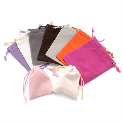 10Pcs/Lot Drawstring Velvet Sachet 5x7/7x9/10x12/13x18cm Pouches Small Size Jewelry Gift Display Packing Bags Can Customized