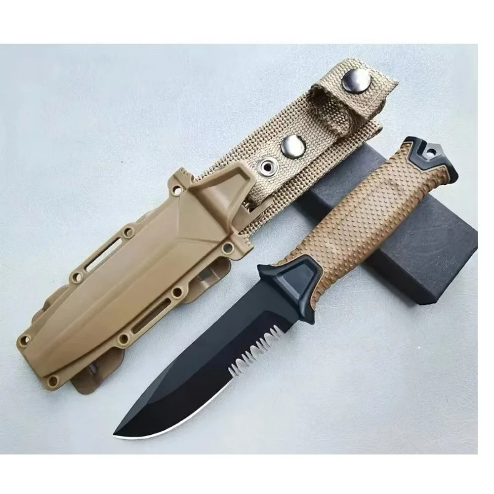 Outdoor knife camping defense straight knife wilderness survival sharp tactical knife carry survival knife high hardness knife