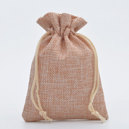 5pcs Multisize Jute Burlap Linen Drawstring Bag Christmas Halloween Gift Bags Wedding Birthday Party Candy Chocolate Packing Bag