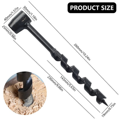 Bushcraft Outdoor Survival Hand Drill Carbon Steel Manual Auger Manual Survival Drill Self-Tapping Wood Punching Tool