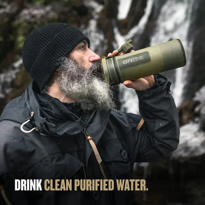 tt For GRAYL GeoPress 24 oz Water Purifier Bottle - Filter for Hiking, Camping, Survival, Travel (Olive Drab)
