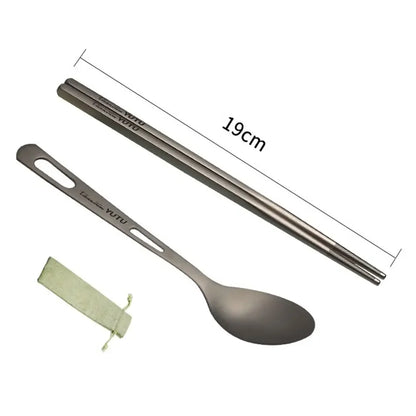 Portable Outdoor Dinnerware Sets Ultralight Travelling Knife Fork Spoon Chopstick Titanium Tableware Flatware Set Camping