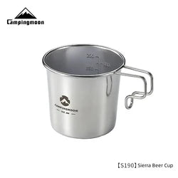 CAMPINGMOON Sierra Cup Hiking Outdoor Stainless Steel Cup Beer Mug With Handle Portable Camping Water Cup For Picnic