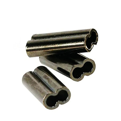 100PCS Brass Double Barrel Crimps Sleeve Tube Pipe Leader Wire Crimping Connector Carp Fishing Hook Accessories Pesca