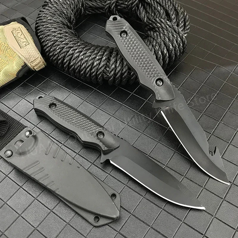 Survival Fixed Blade Knife High Hardness 5Cr13Mov Blade ABS Handle Military Tactical Outdoor Knife EDC with Sheath Hunting Tool