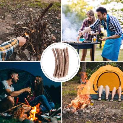 10pcs/set Camping Wax Fire Rope Outdoor Ignition Rope Durable Hemp Rope Camping Fire Emergency Hiking Camping Barbecue Fire Rope