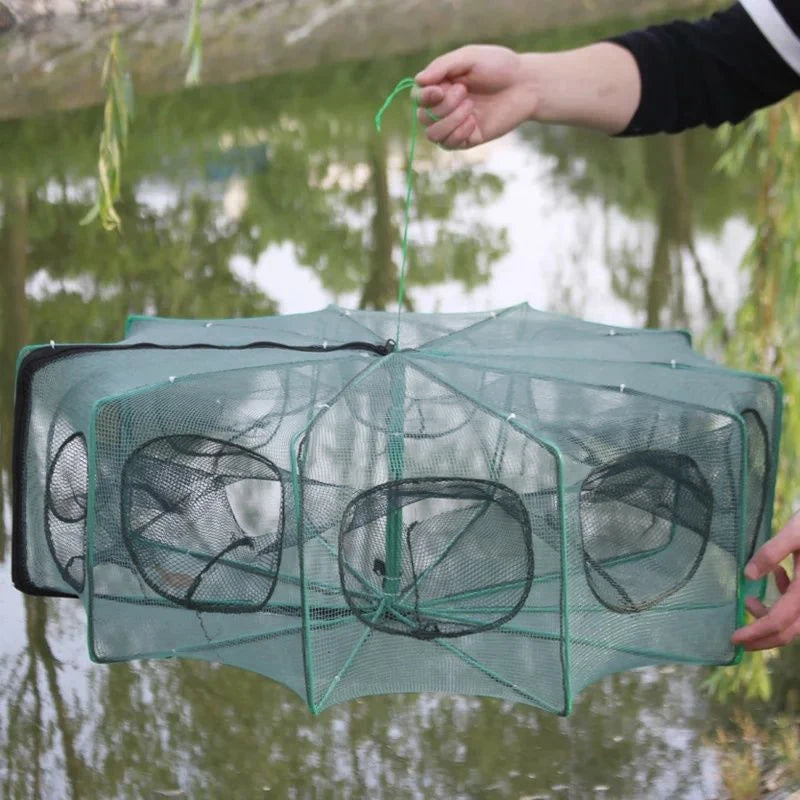 Mesh for Fishing Crayfish Net Fish Trap Foldable Crayfish Catcher Casting Network Crab Trap Catchers Cage Fishing Accessories