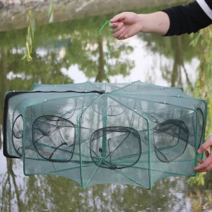 Mesh for Fishing Crayfish Net Fish Trap Foldable Crayfish Catcher Casting Network Crab Trap Catchers Cage Fishing Accessories