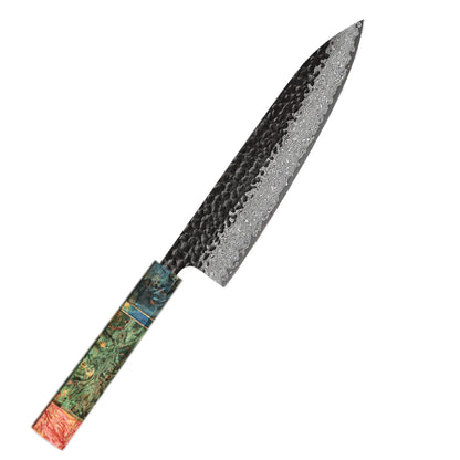 Damascus Steel Japanese Kitchen Knife, PRO Chef Knife, Handmade