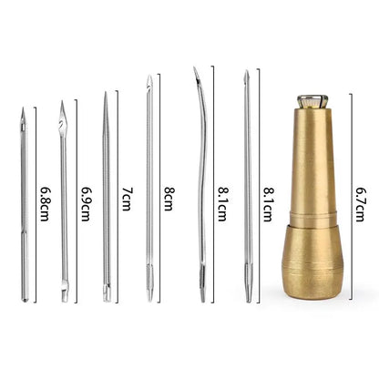 Leather Sewing Awl Set Replaceable Multifunctional Shoes Repair Tool Kit Punch Stitching Needles DIY Sewing Leathercraft