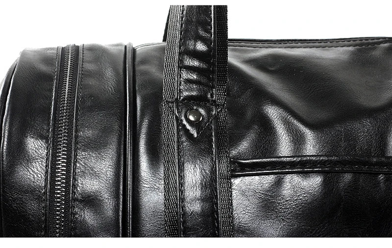 Leather Handbag Gym Bag Fitness Travel Shoe Pocket Luggage Outdoor Shoulder Crossbody Duffle Side Sac De Sports Bag For Men