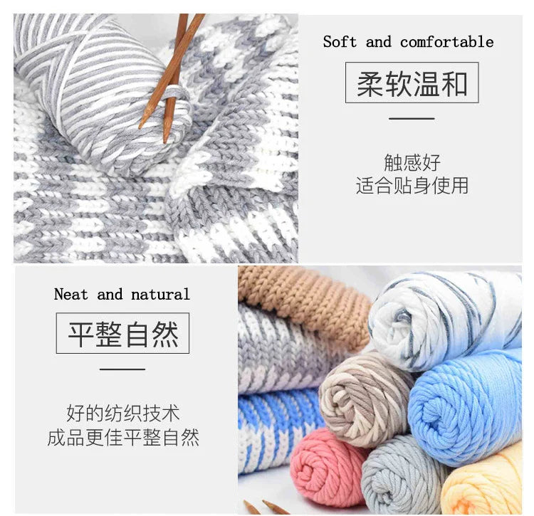 100g/pcs Chunky Yarn Wool Blends for Hand Knitting Handmade DIY Woven Scarf Thread Valentine's Cotton Gift Scarf Sweater Hats
