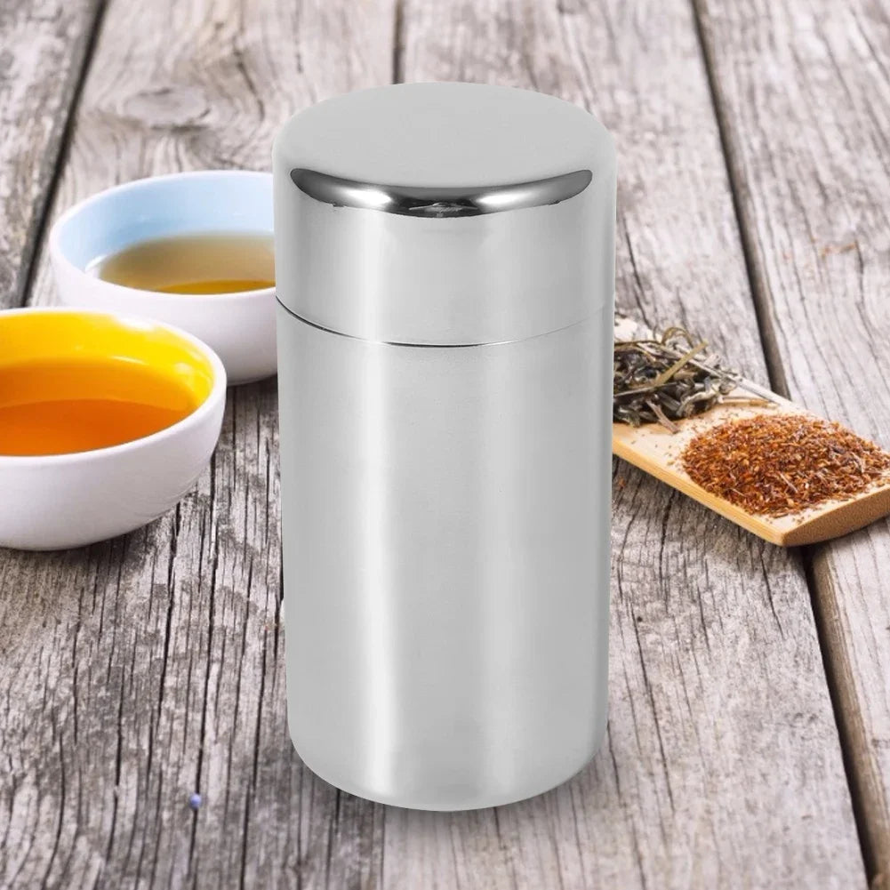 Stainless Steel Tea Can Loose Leaf Tea Tins  Small Travel Portable Container Coffee Sugar  Box Containers Kitchen Canisters