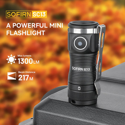 Sofirn SC13 Black Green SST40 LED 1300lm Mini Tactical Flashlight