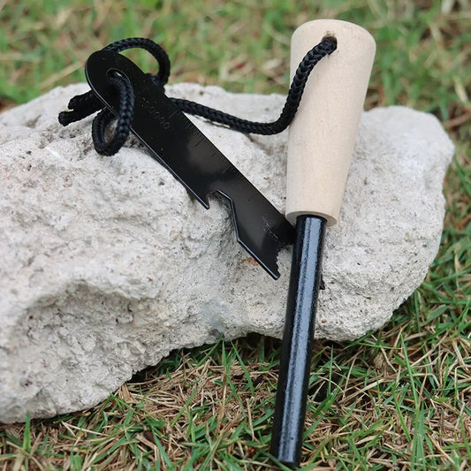 TitanSpark™ Bear Grylls Survival Fire Starter - Magnesium Flint Rod, Portable Emergency Firesteel Kit Lighters Smoking for Camping Hiking