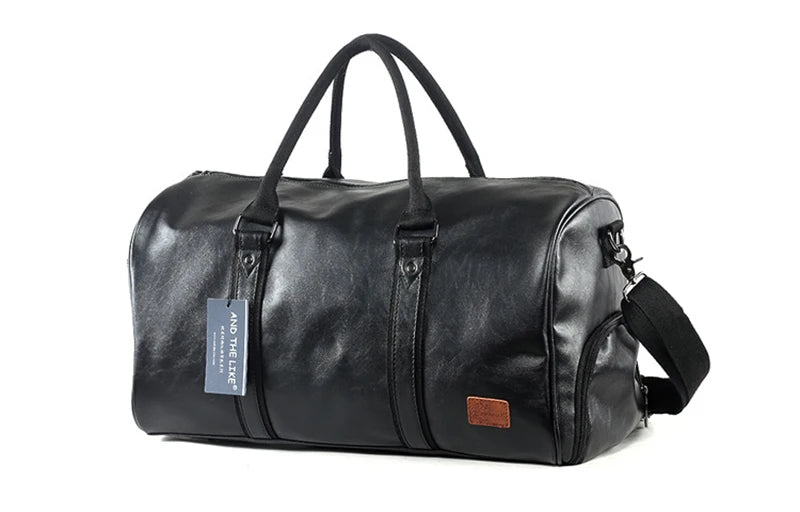 Leather Handbag Gym Bag Fitness Travel Shoe Pocket Luggage Outdoor Shoulder Crossbody Duffle Side Sac De Sports Bag For Men