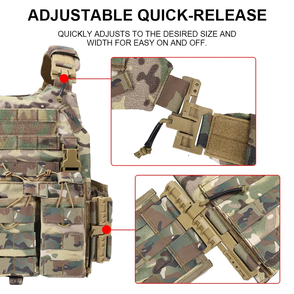 New Tatctical Hunting Vest Combat Carrier Molle Magazine Pouch Quick Release Comfort Lightweight Utility Cummerbund Paintball
