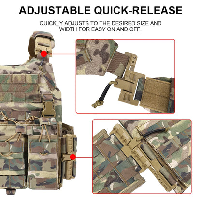 New Tatctical Hunting Vest Combat Carrier Molle Magazine Pouch Quick Release Comfort Lightweight Utility Cummerbund Paintball