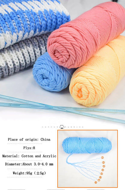 100g/pcs Chunky Yarn Wool Blends for Hand Knitting Handmade DIY Woven Scarf Thread Valentine's Cotton Gift Scarf Sweater Hats