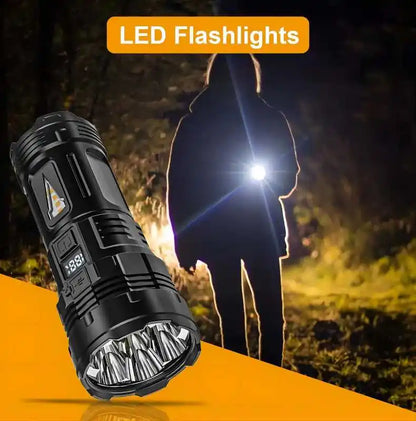 Powerful Flashlight With 7 Lamp Beads Super Tactical Light With COB Side Light Camping Lantern USB Rechargeable Outdoor Torch