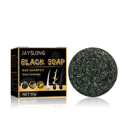 Magic White Hair to Black Shampoo Dye Soap Natural Color Soap Restore Gray Beard Cover Gray Hair Dye Hair Fixing Shampoo Bar