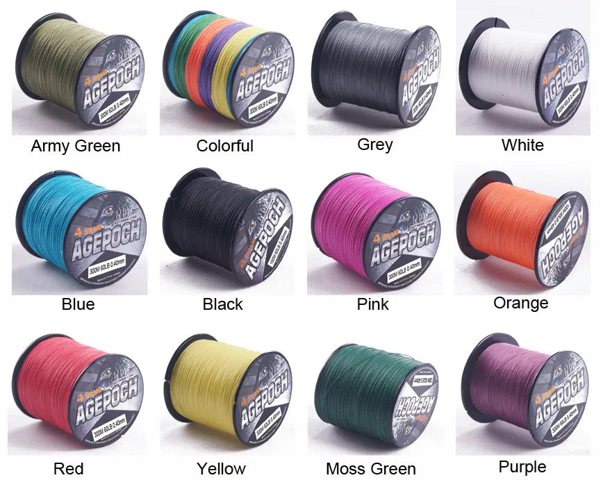 DORISEA agepoch 4 Strands 300M Braided Fishing Line Multifilament PE Fishing Wire