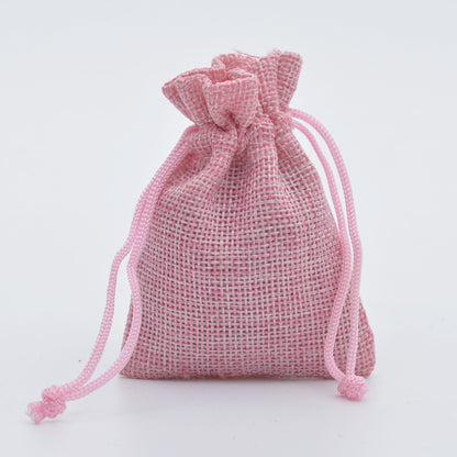 5pcs Multisize Jute Burlap Linen Drawstring Bag Christmas Halloween Gift Bags Wedding Birthday Party Candy Chocolate Packing Bag