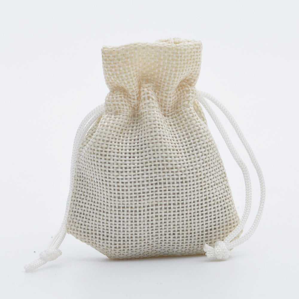 5pcs Multisize Jute Burlap Linen Drawstring Bag Christmas Halloween Gift Bags Wedding Birthday Party Candy Chocolate Packing Bag