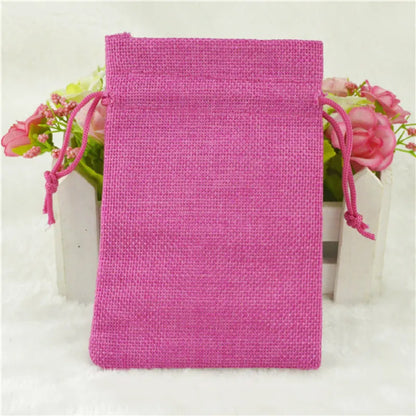 10pc (9x12cm) Handmade Natural Burlap Linen Drawstring Gift Bags Favor Wedding Christmas Gift Bag Jewelry Packaging Bags&Pouches