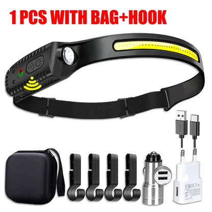USB Rechargeable LED Sensor Headlamp