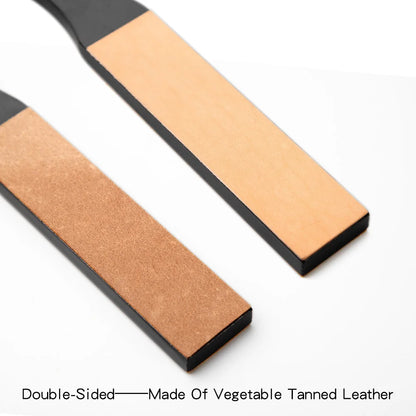 WUTA 1 Piece Leather Knife Sharpener Sharpening Strop Tool Black Wood Razor Polishing Board Fine Grinding with Polish Compound