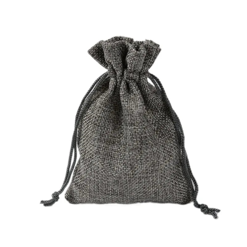 5pcs Multisize Jute Burlap Linen Drawstring Bag Christmas Halloween Gift Bags Wedding Birthday Party Candy Chocolate Packing Bag