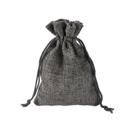5pcs Multisize Jute Burlap Linen Drawstring Bag Christmas Halloween Gift Bags Wedding Birthday Party Candy Chocolate Packing Bag