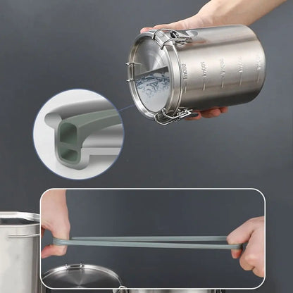 520/1000/1600/2500ml Stainless Steel Storage Tank Leak-Proof Sealed Food Storage Containers with Scale Airtight