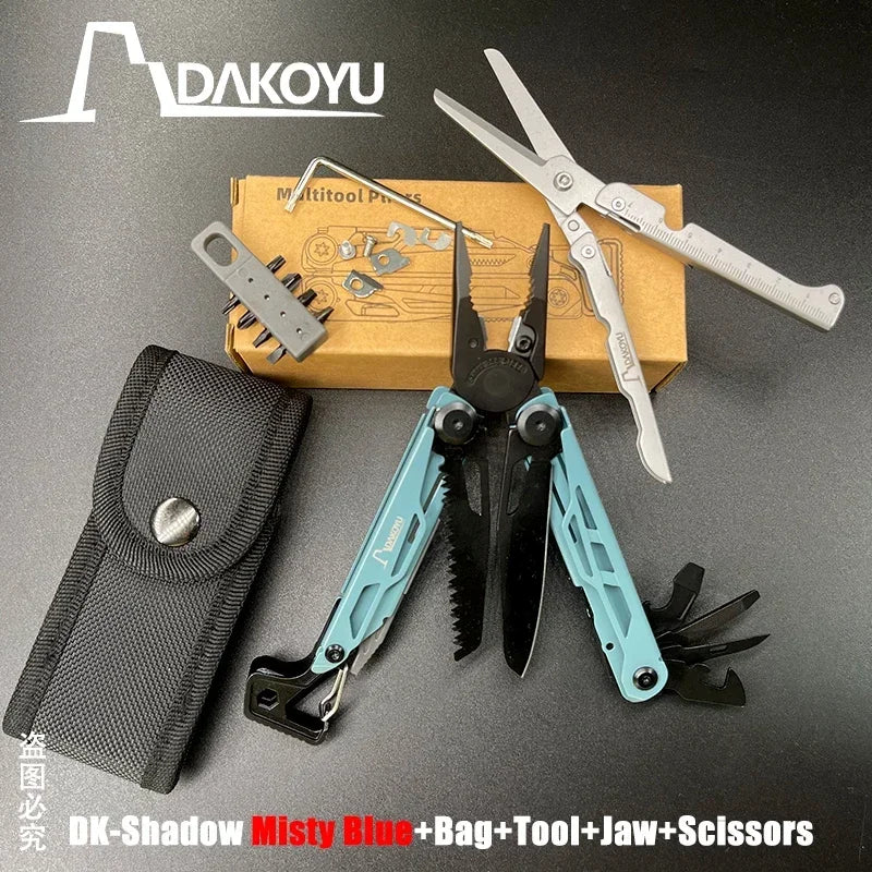 DAKOYU DKShadow Multitool Camping Pliers with Emergency Whistle -8 Color Compact Outdoor Tool, Suitable for Hiking and Camping