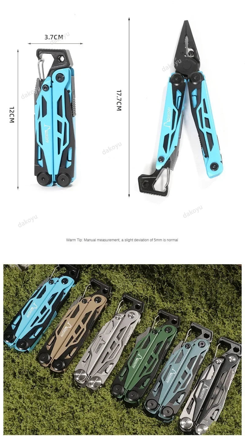 DAKOYU DKShadow Multitool Camping Pliers with Emergency Whistle -8 Color Compact Outdoor Tool, Suitable for Hiking and Camping