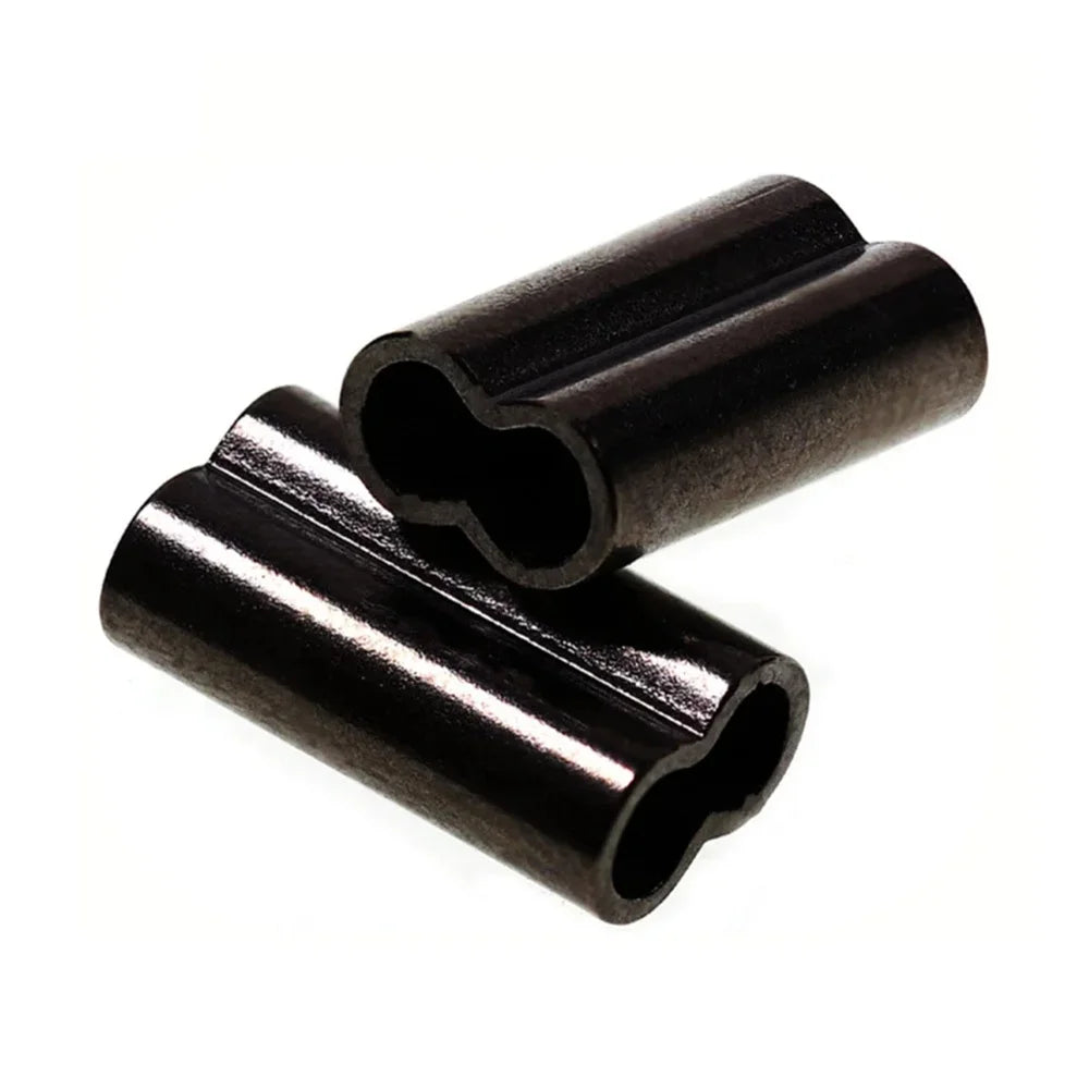 100PCS Brass Double Barrel Crimps Sleeve Tube Pipe Leader Wire Crimping Connector Carp Fishing Hook Accessories Pesca