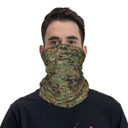 Custom Flecktarn Camo Bandana Neck Gaiter Windproof Face Scarf Cover Men Women Woodland Camouflage Headwear Tube Balaclava