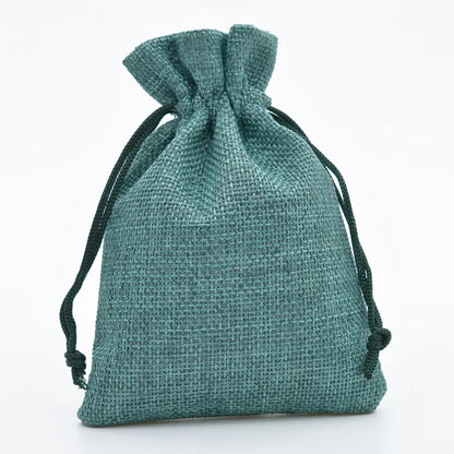 5pcs Multisize Jute Burlap Linen Drawstring Bag Christmas Halloween Gift Bags Wedding Birthday Party Candy Chocolate Packing Bag