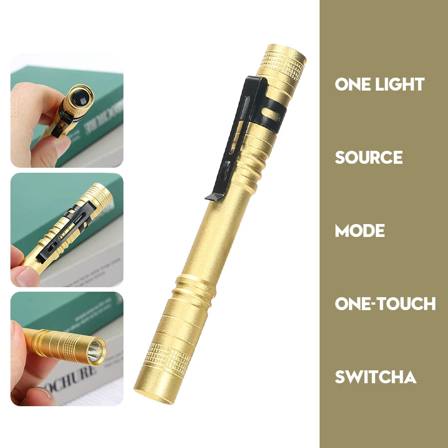 Mini Portable LED Pen Light Pocket Ultra Bright High Lumens Handheld Flashlight Linterna Torch For Camping Outdoor Emergency