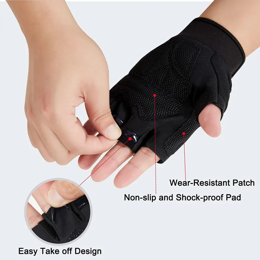 Fingerless Tactical Gloves Knuckle Protective Breathable Outdoor Camping Gloves for Shooting Hunting Motorcycling Climbing